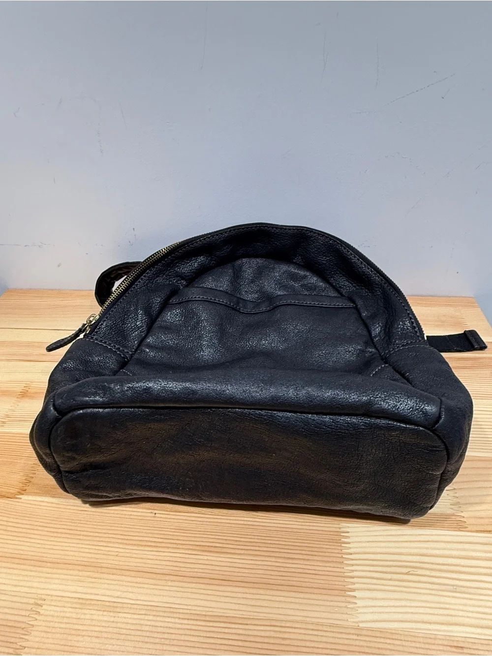 Frye Black Pebbled Leather Mini Backpack